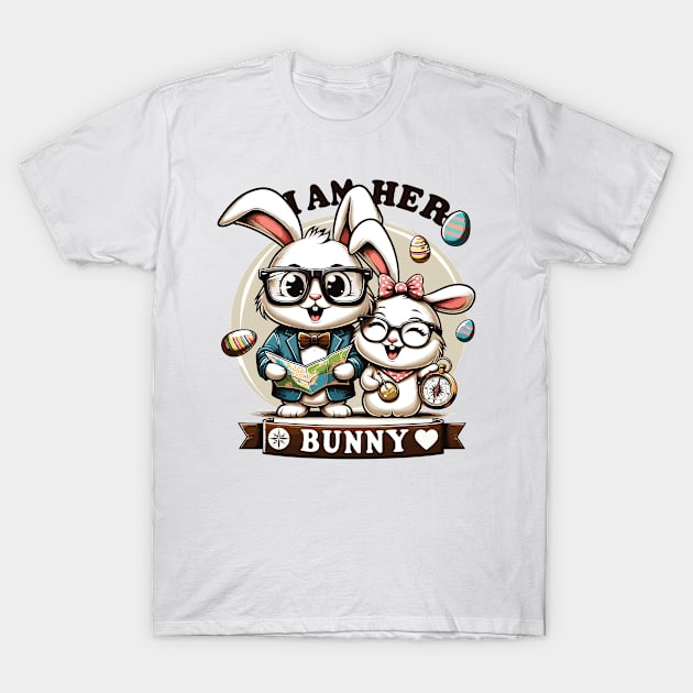 Cute I Am Her Bunny Heartfelt Love Design T-Shirt by Firesquare
